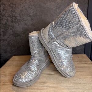 UGG Silver Sequin Winter Boots